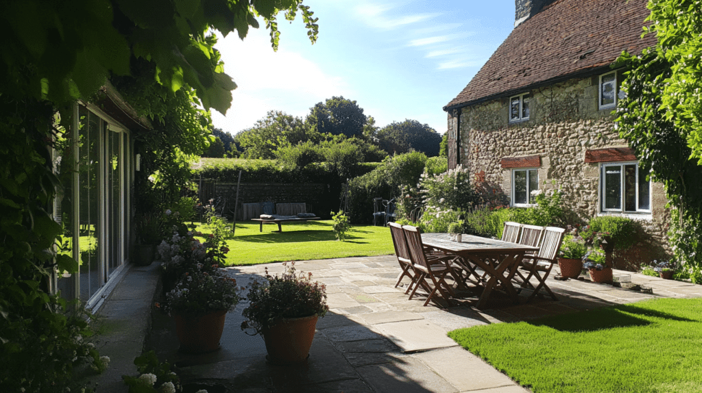 Well Kept Garden With Greenery Clean Garden